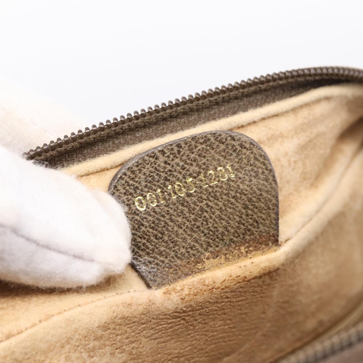 GUCCI GG Supreme Shoulder Bag PVC Beige Gold Auth 203635