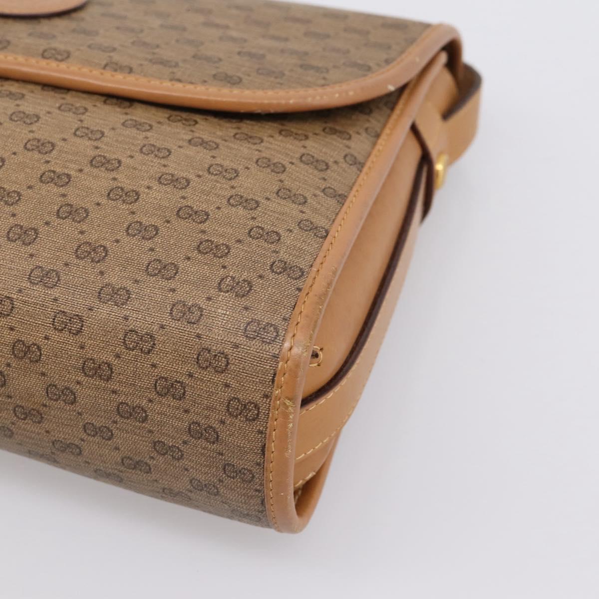 GUCCI Micro GG Supreme Shoulder Bag PVC Beige Gold 001 14 0712 Auth 203636