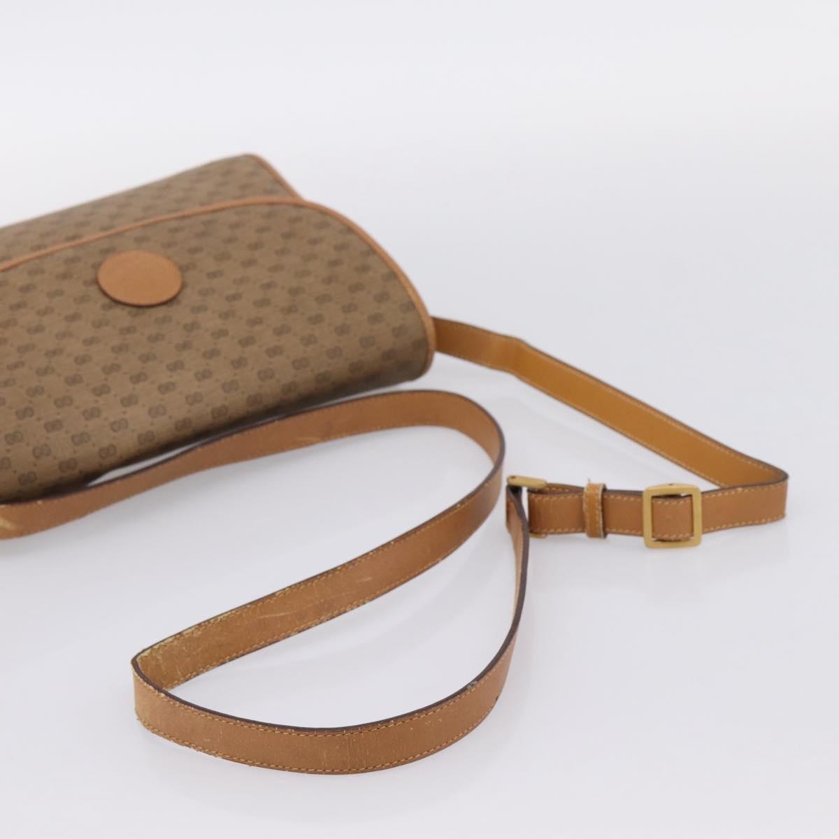 GUCCI Micro GG Supreme Shoulder Bag PVC Beige Gold 001 14 0712 Auth 203636