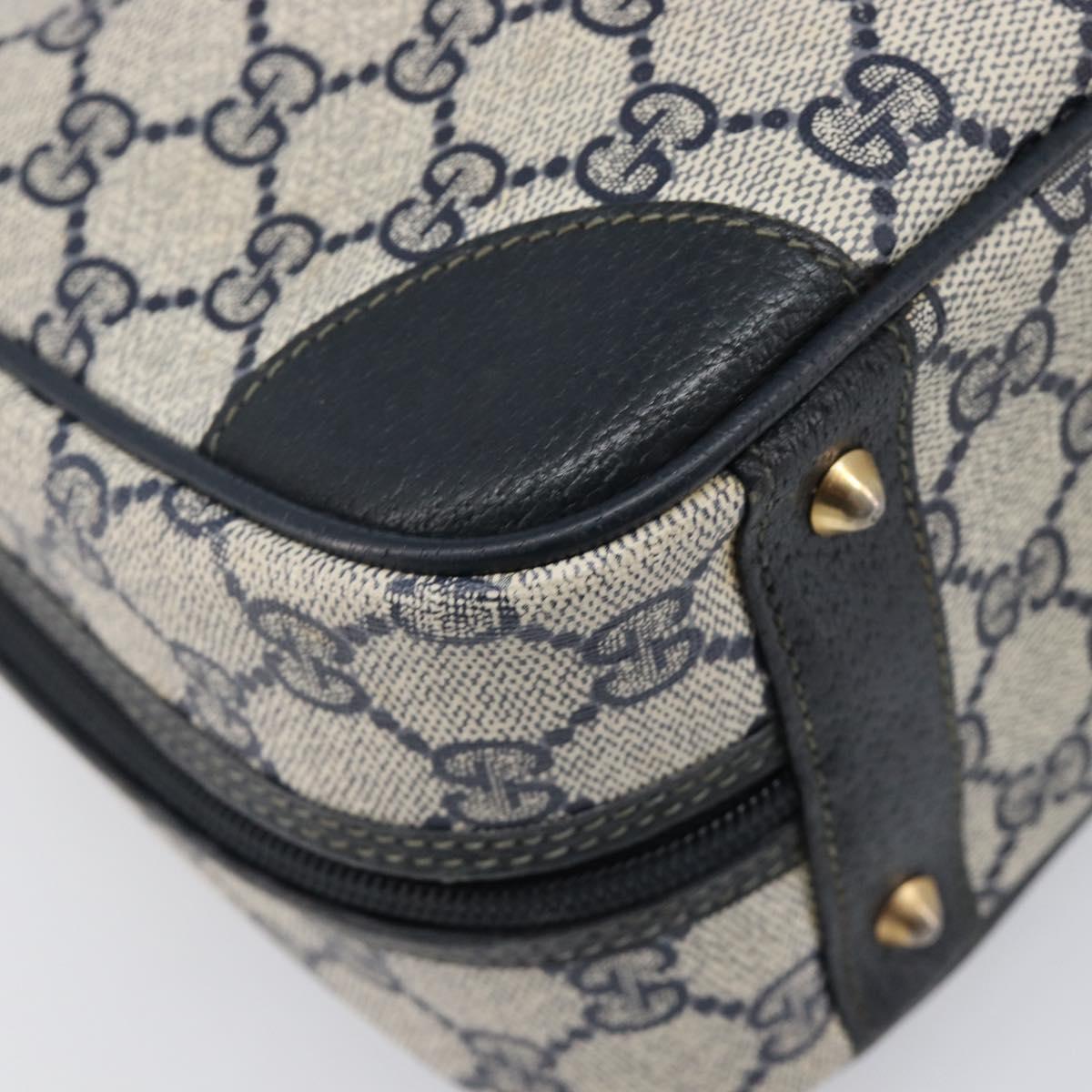 GUCCI GG Supreme Hand Bag PVC Navy Gold 000 58 0090 Auth 203639