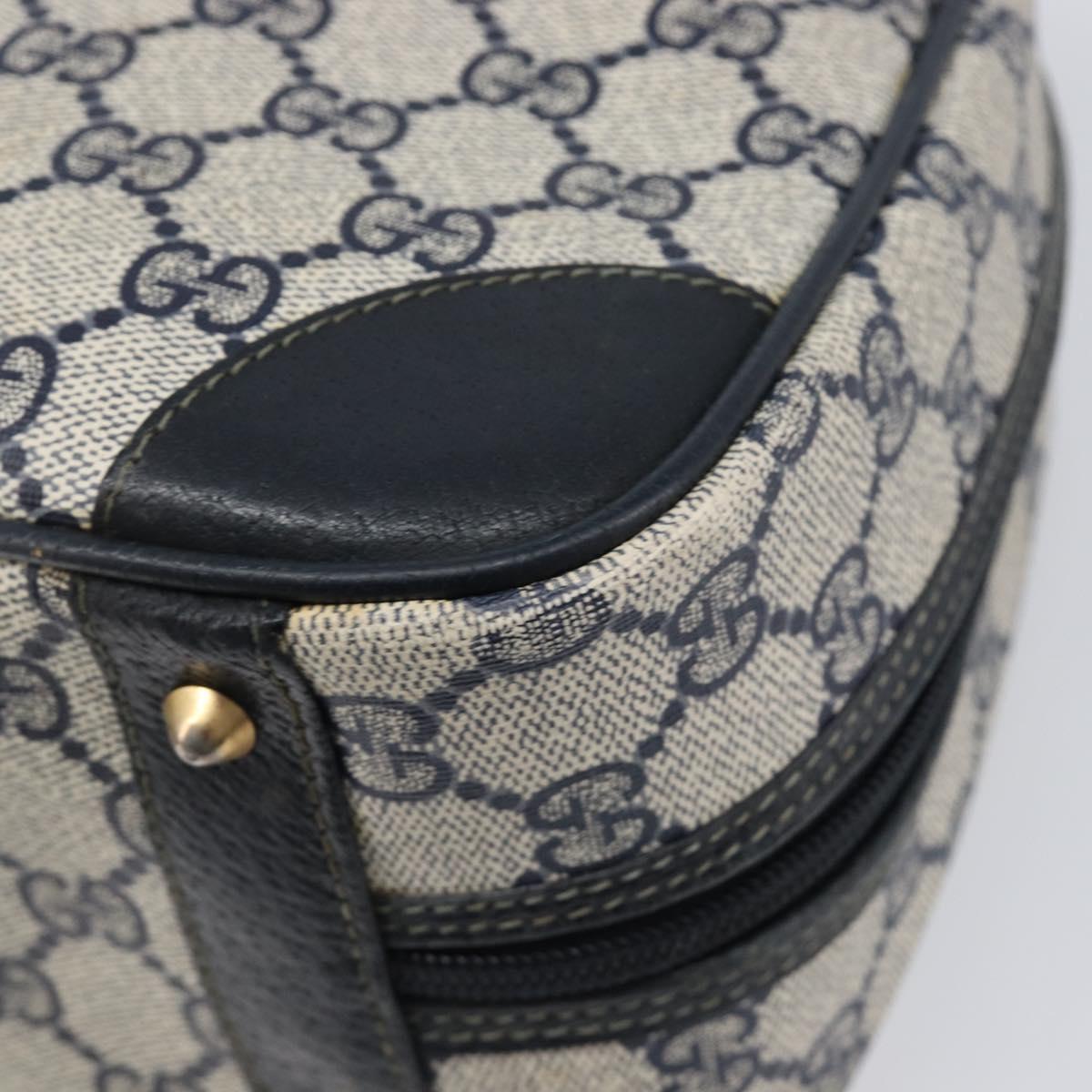 GUCCI GG Supreme Hand Bag PVC Navy Gold 000 58 0090 Auth 203639