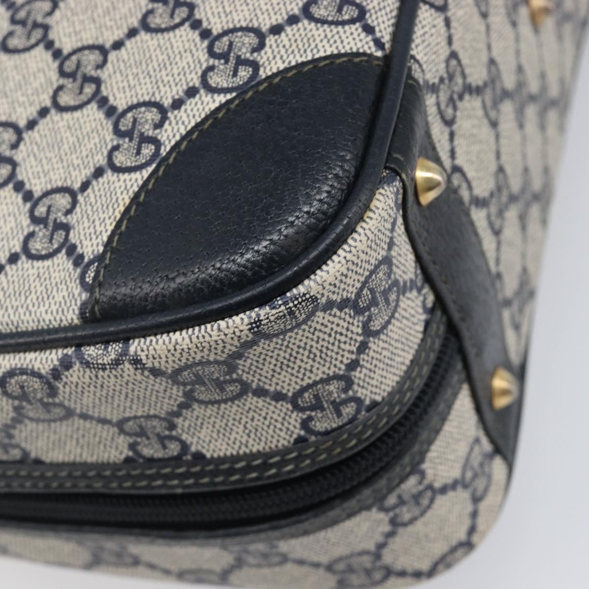 GUCCI GG Supreme Hand Bag PVC Navy Gold 000 58 0090 Auth 203639