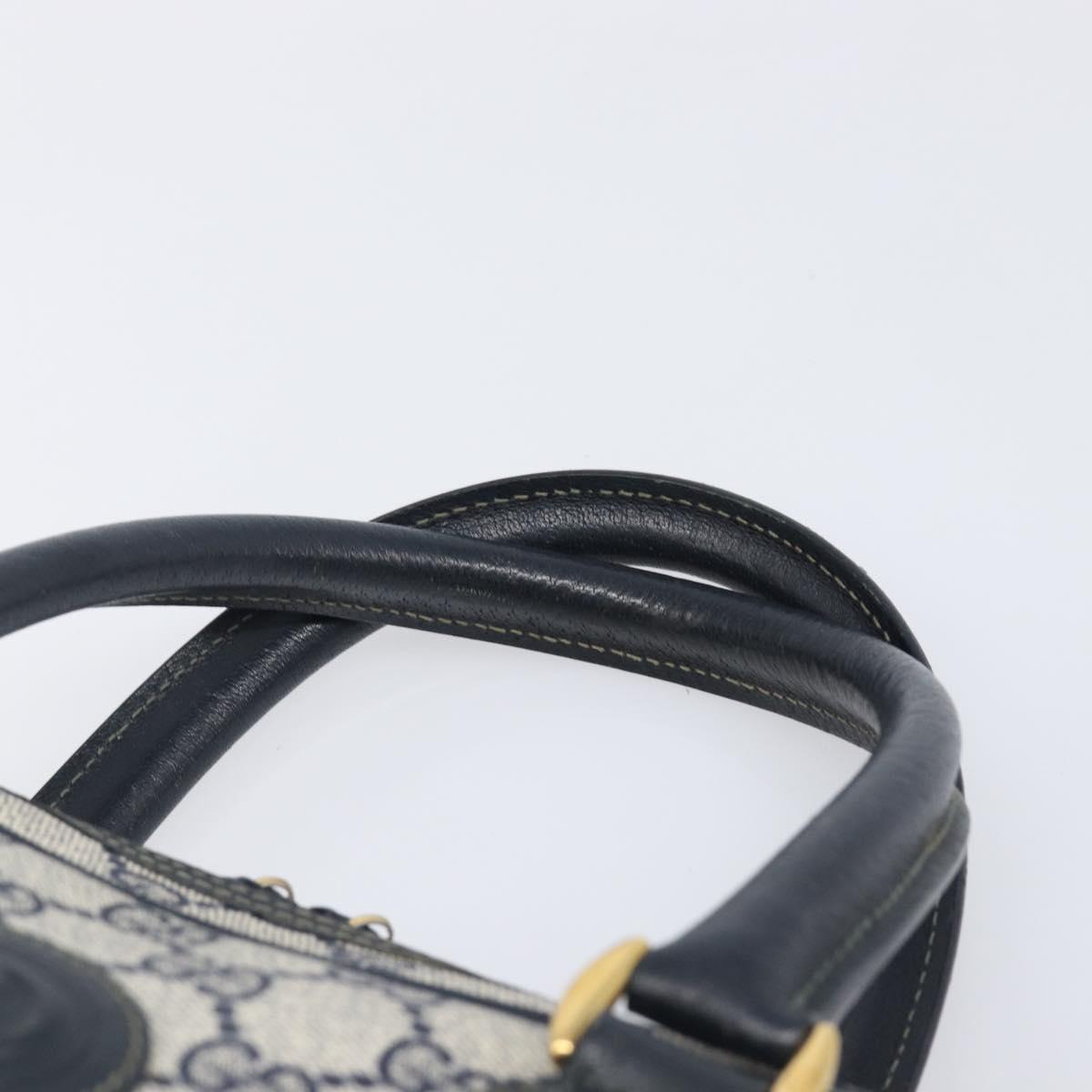 GUCCI GG Supreme Hand Bag PVC Navy Gold 000 58 0090 Auth 203639