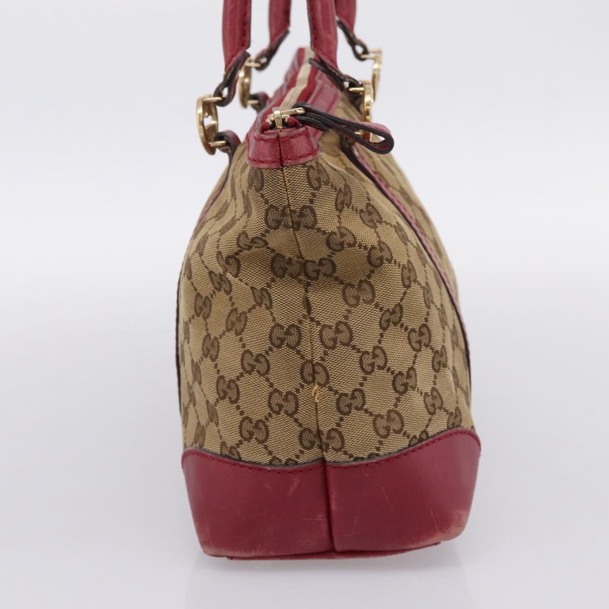 GUCCI GG Canvas Tote Bag Beige Gold 257069 Auth 203640