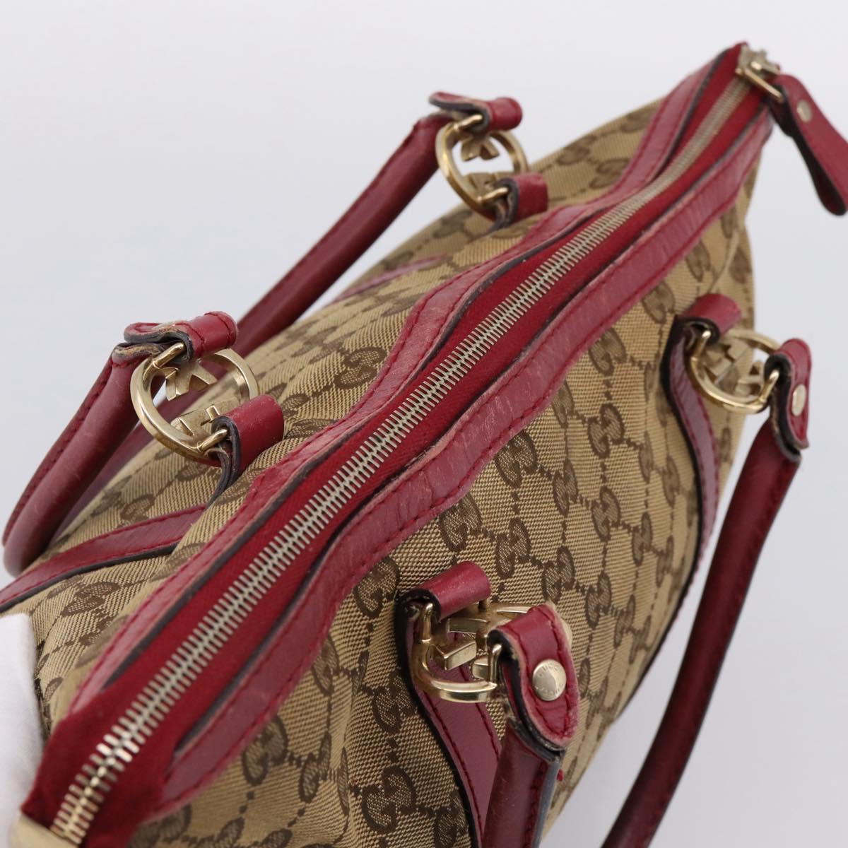 GUCCI GG Canvas Tote Bag Beige Gold 257069 Auth 203640