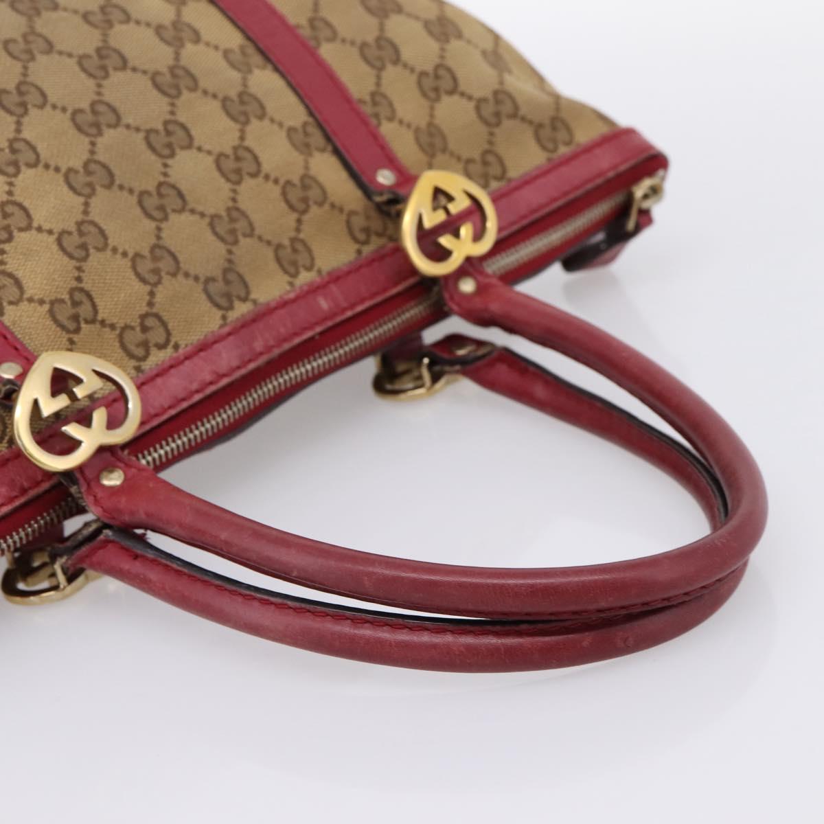 GUCCI GG Canvas Tote Bag Beige Gold 257069 Auth 203640