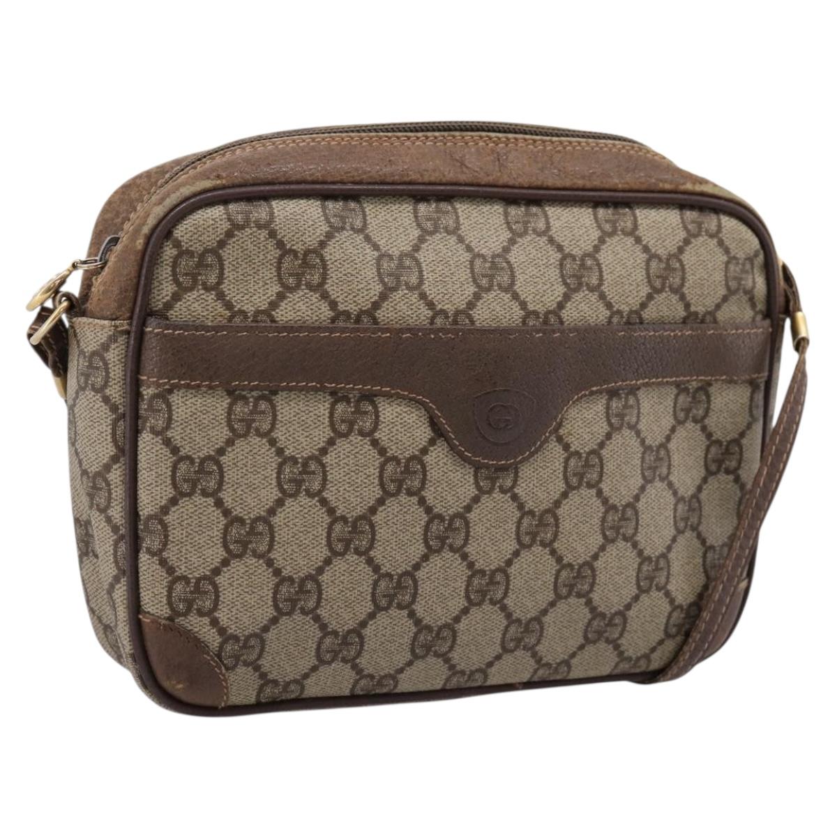 GUCCI GG Supreme Shoulder Bag PVC Beige Gold 007 115 6423 Auth 203641