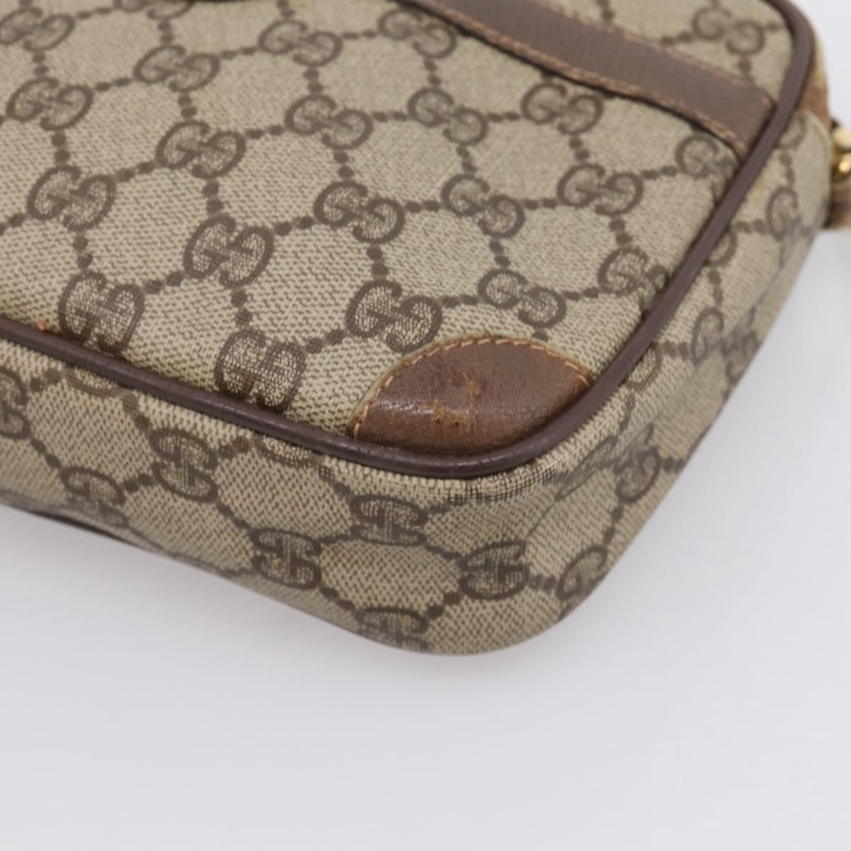 GUCCI GG Supreme Shoulder Bag PVC Beige Gold 007 115 6423 Auth 203641