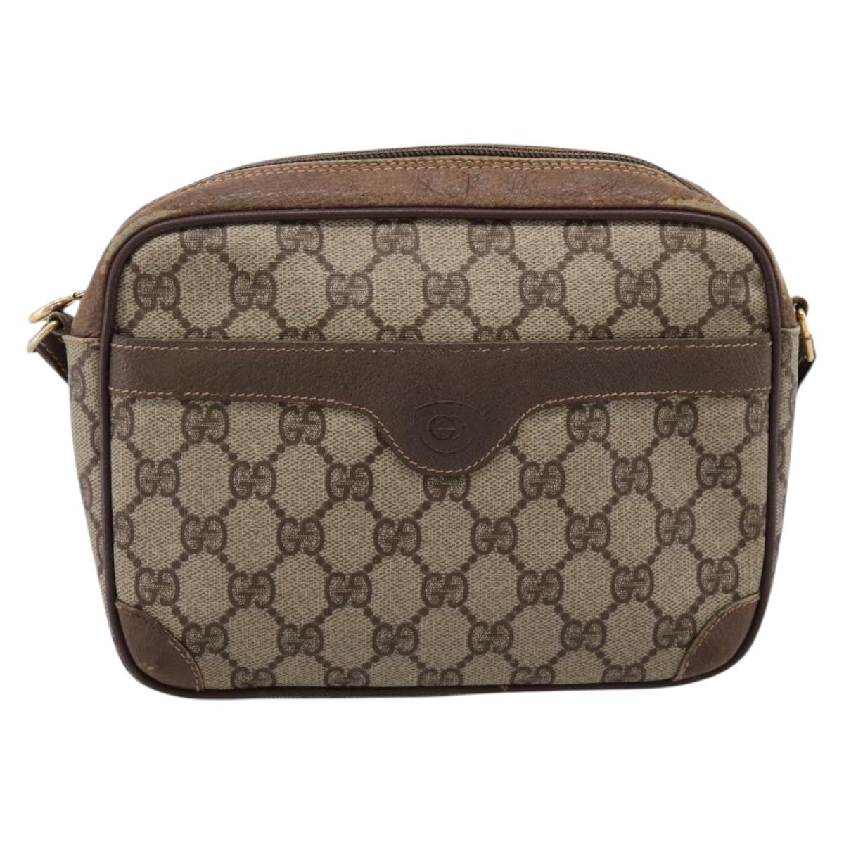 GUCCI GG Supreme Shoulder Bag PVC Beige Gold 007 115 6423 Auth 203641