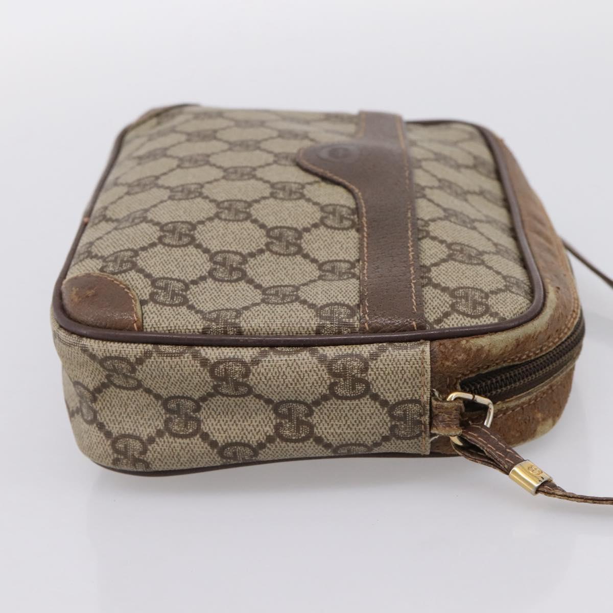 GUCCI GG Supreme Shoulder Bag PVC Beige Gold 007 115 6423 Auth 203641