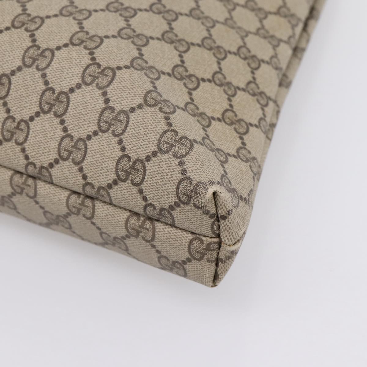 GUCCI GG Supreme Tote Bag PVC Beige Gold Auth 203643