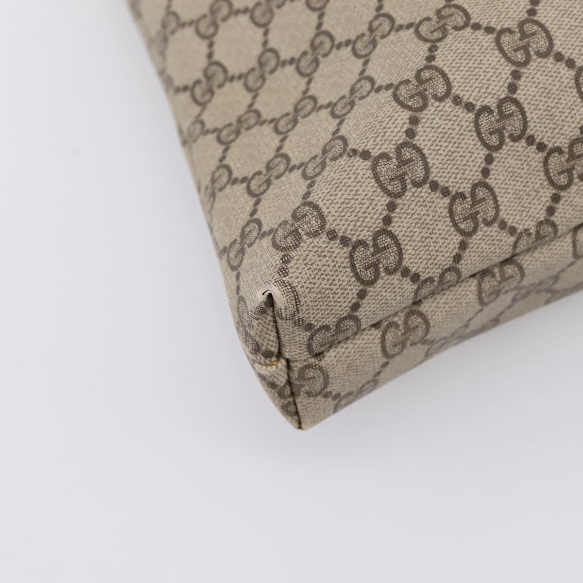 GUCCI GG Supreme Tote Bag PVC Beige Gold Auth 203643