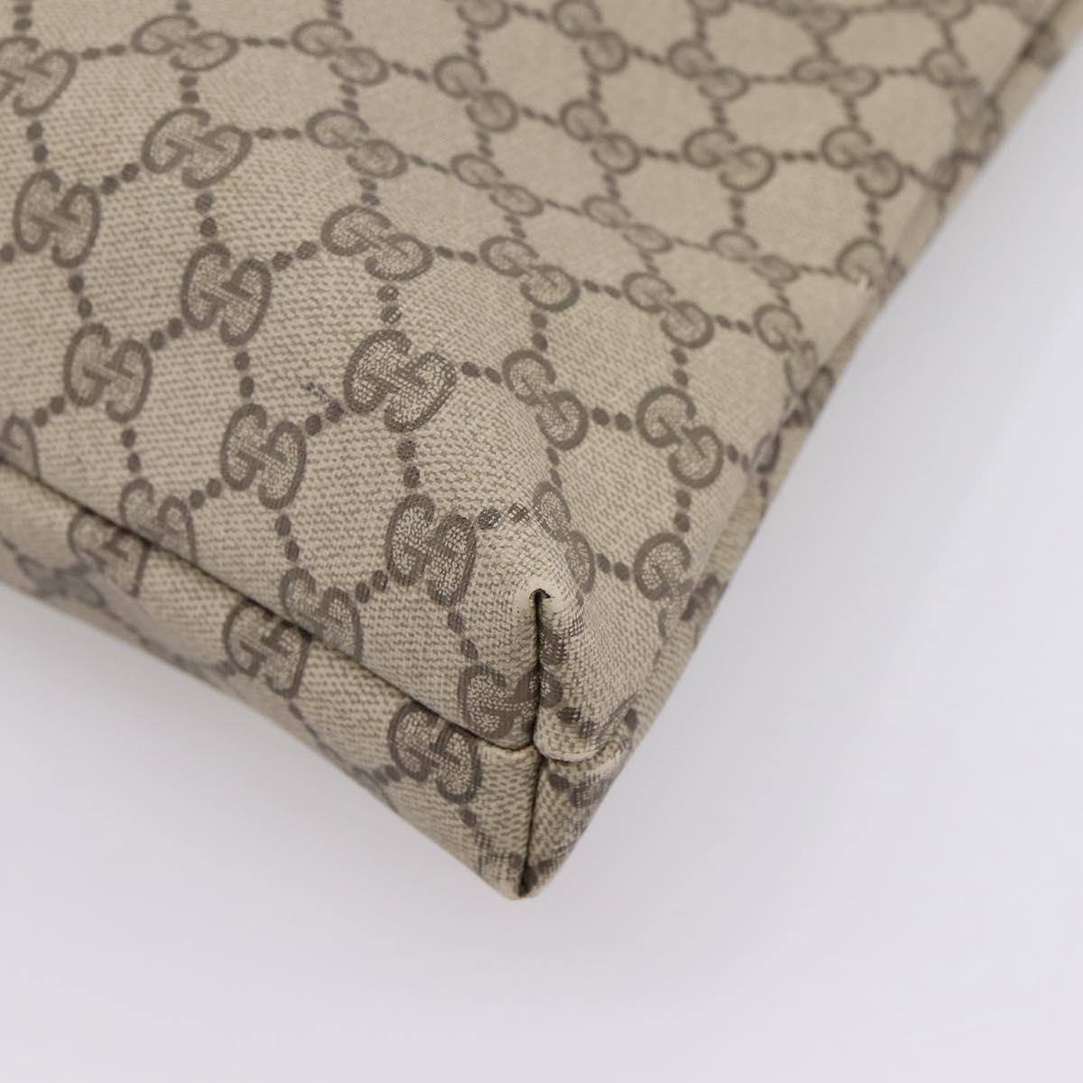GUCCI GG Supreme Tote Bag PVC Beige Gold Auth 203643
