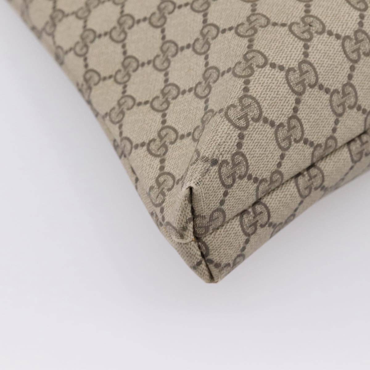 GUCCI GG Supreme Tote Bag PVC Beige Gold Auth 203643