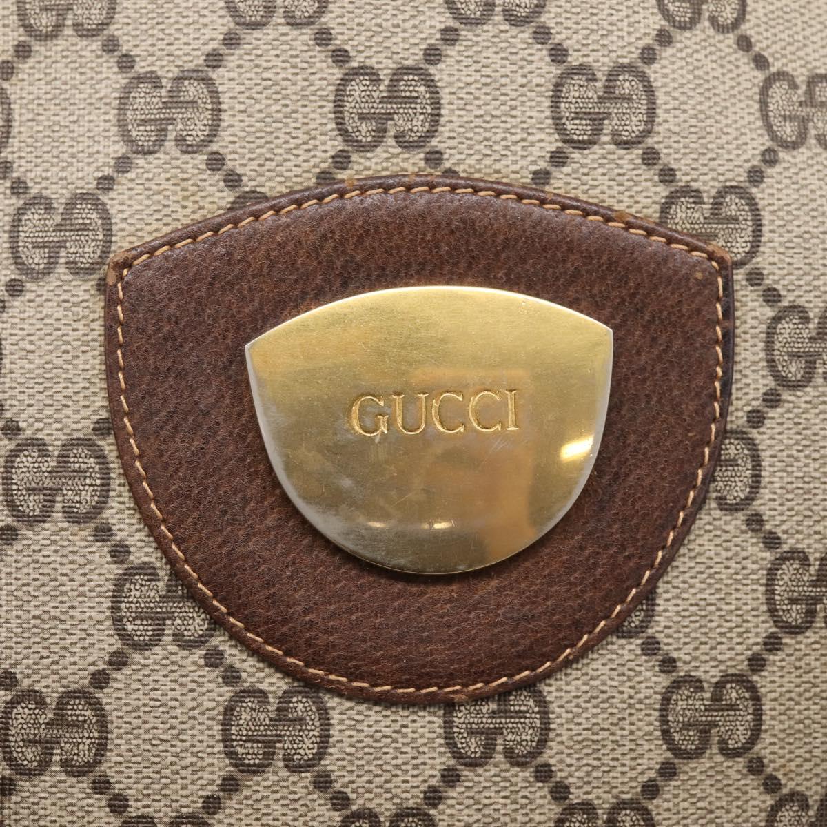 GUCCI GG Supreme Tote Bag PVC Beige Gold Auth 203643