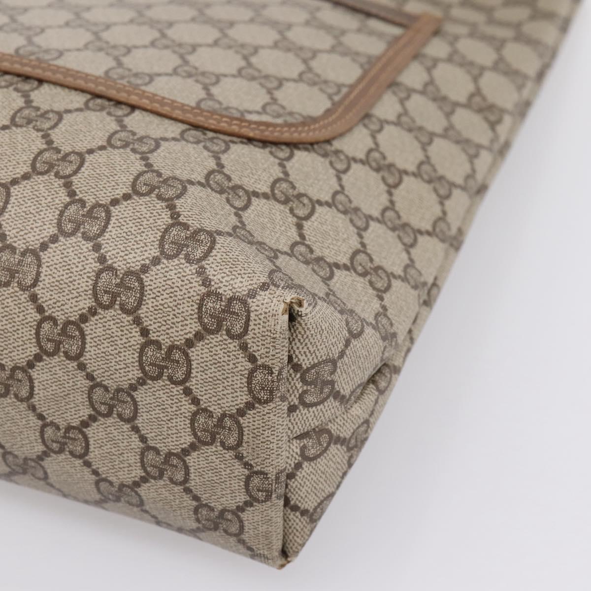 GUCCI GG Supreme Web Sherry Line Tote Bag PVC Beige Gold 40 02 003 Auth 203644