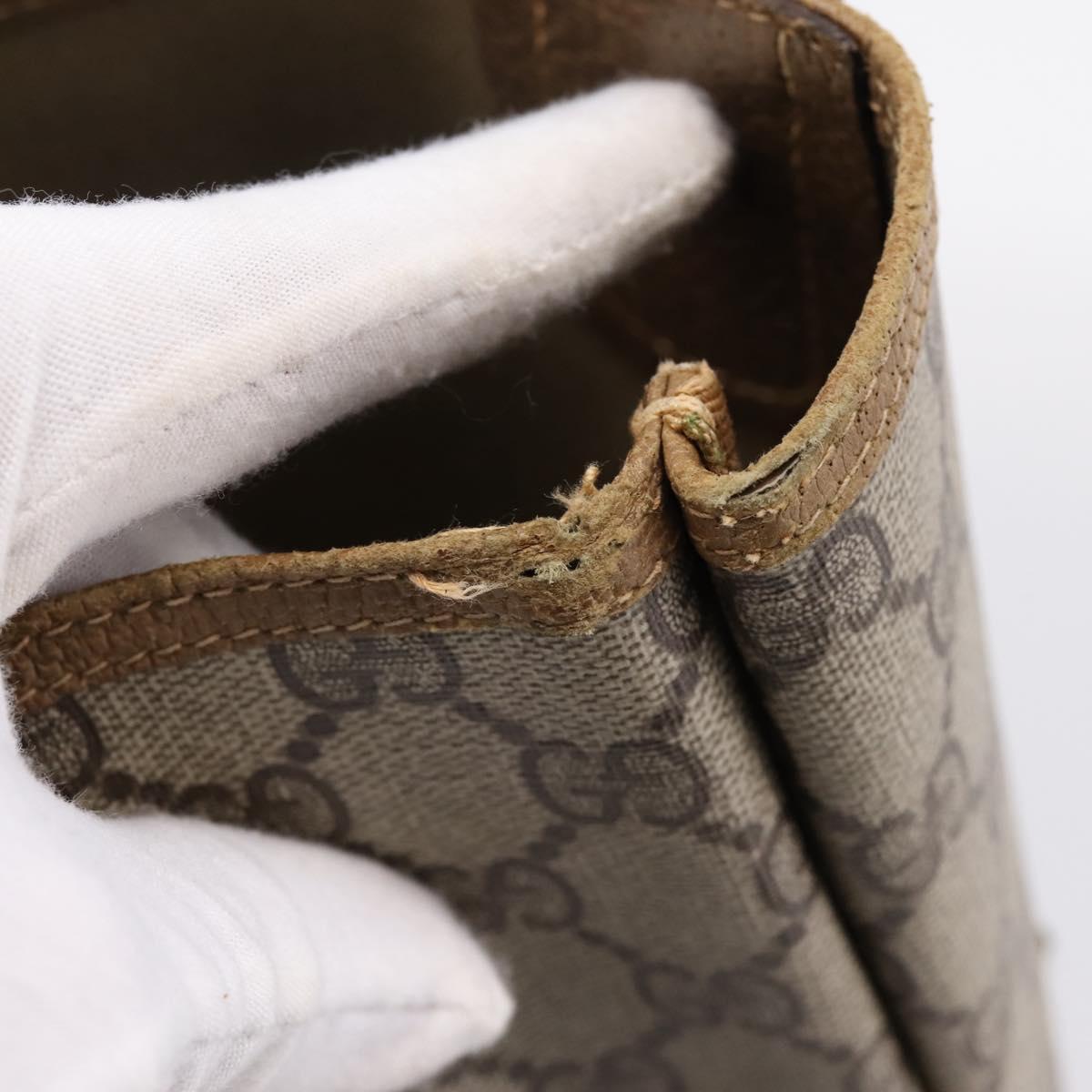 GUCCI GG Supreme Web Sherry Line Tote Bag PVC Beige Gold 40 02 003 Auth 203644