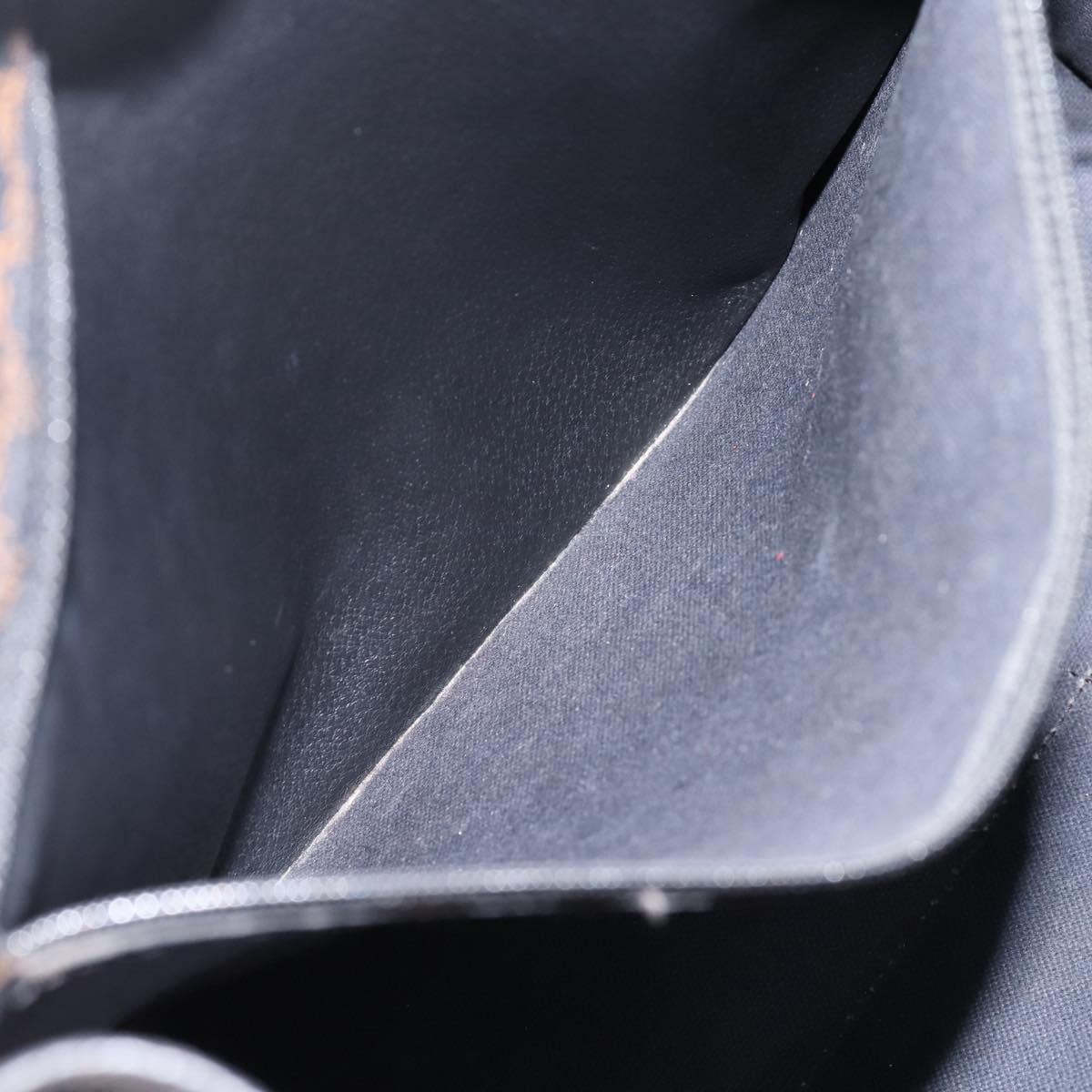 CELINE Macadam Canvas Tote Bag PVC Leather Black Gold Auth 203654A