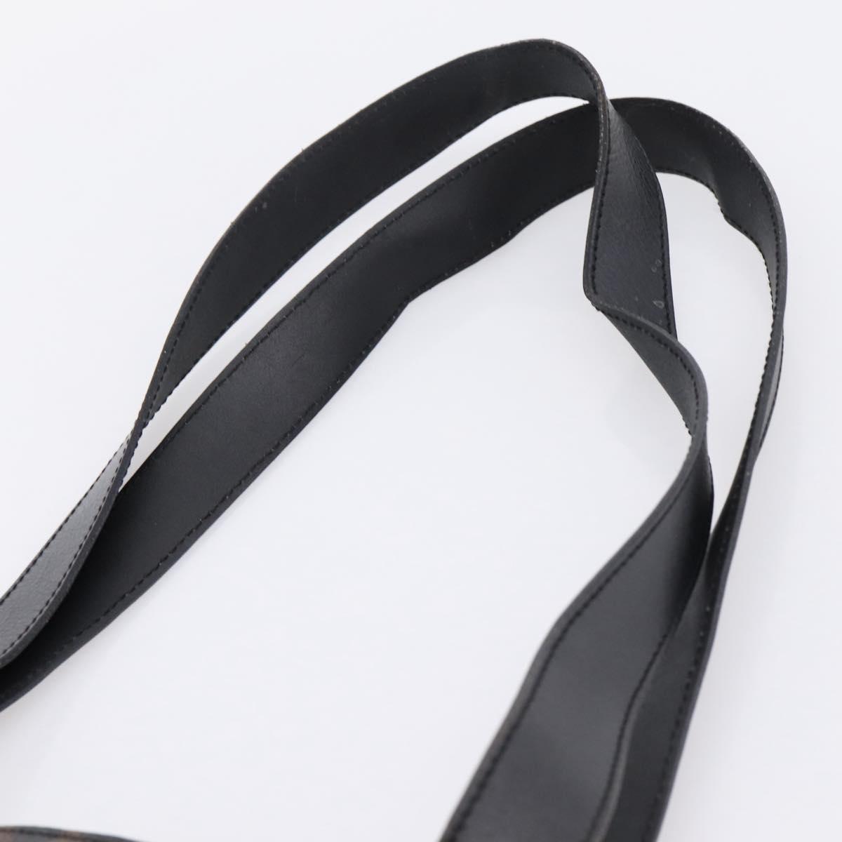 CELINE Macadam Canvas Tote Bag PVC Leather Black Gold Auth 203654A