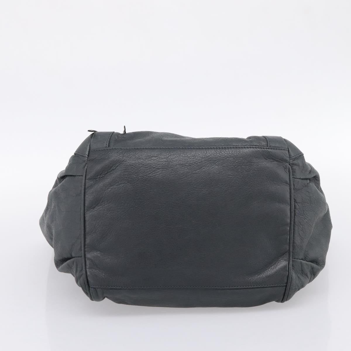 BALENCIAGA The Sunday Hand Bag Leather Navy 228750 Auth 203658V