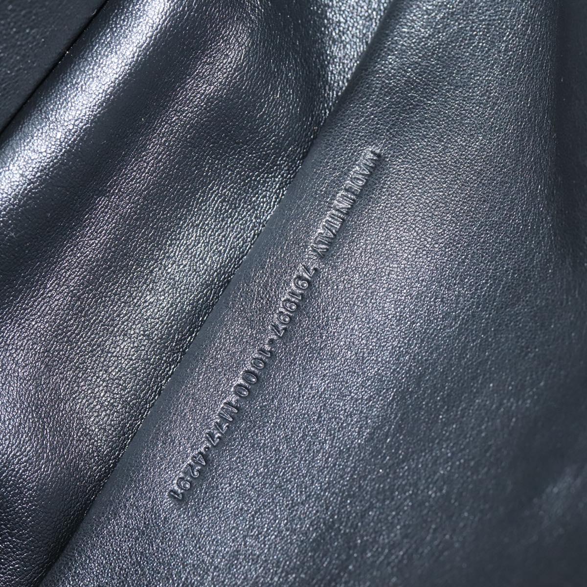 BALENCIAGA Shoulder Bag Satin Black Silver Auth 203659V
