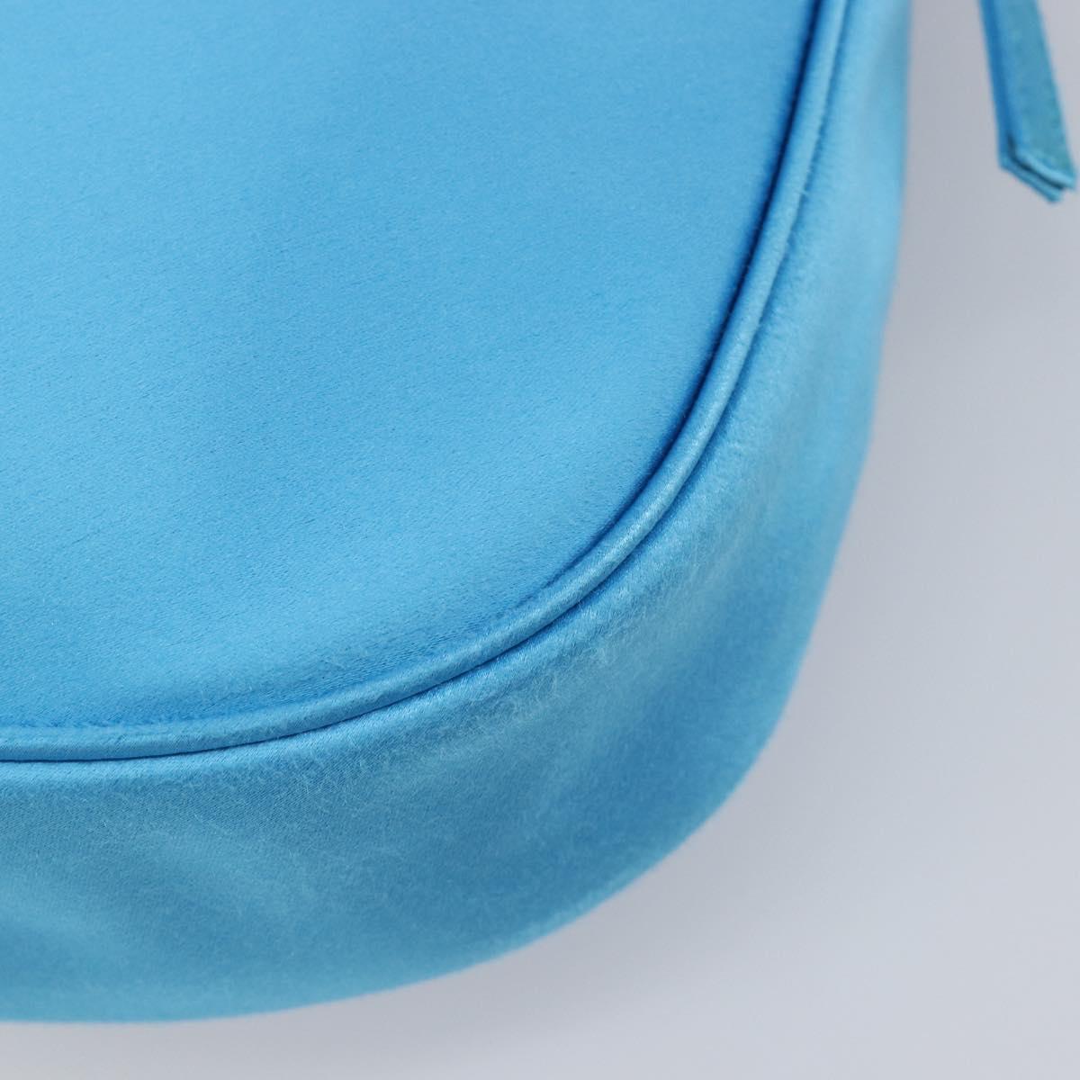BALENCIAGA Shoulder Bag Satin Blue Silver Auth 203660V