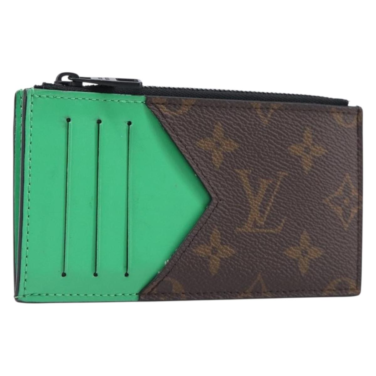 LOUIS VUITTON Monogram Macassar Coin Card Holder Green M82913 LV Auth 203665A