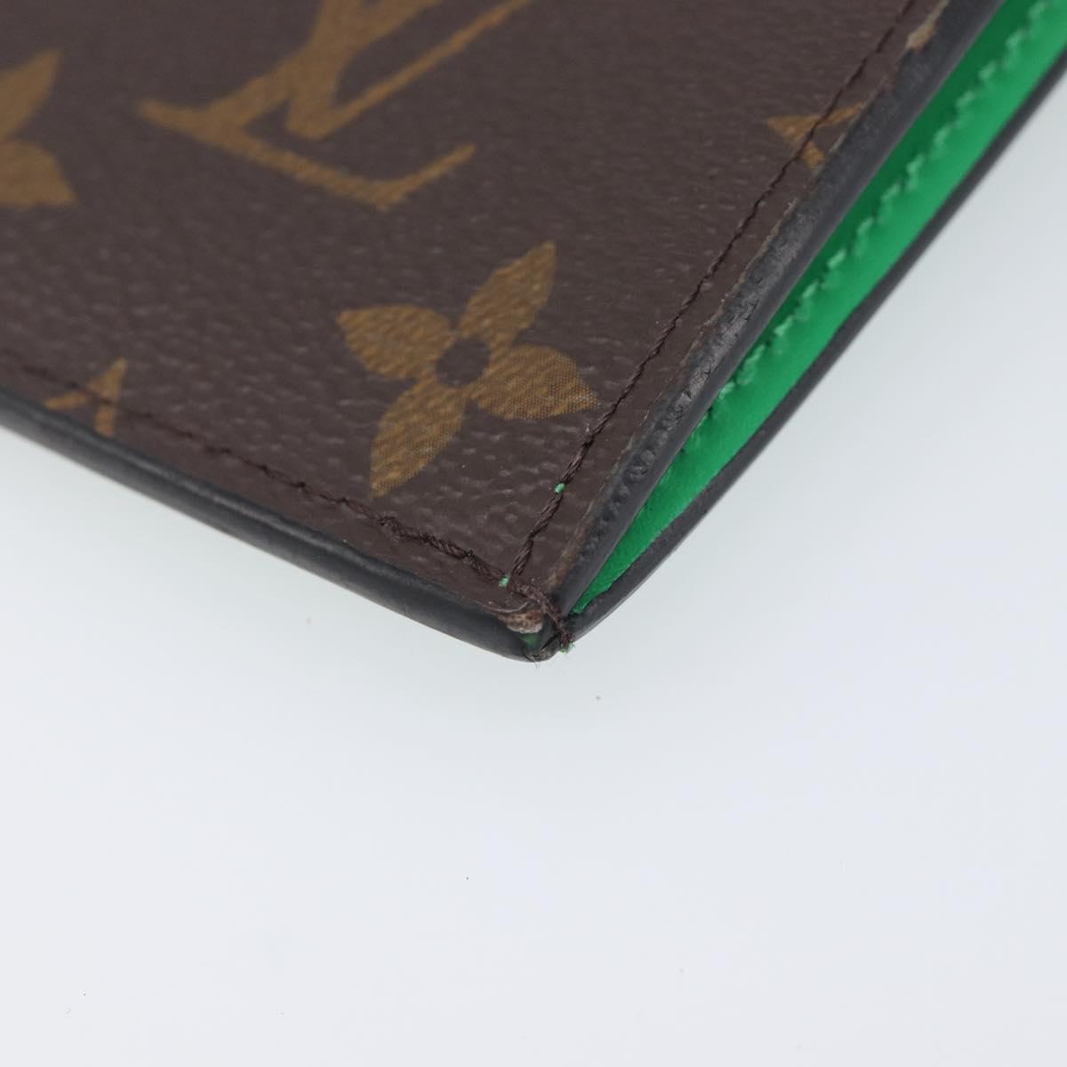 LOUIS VUITTON Monogram Macassar Coin Card Holder Green M82913 LV Auth 203665A