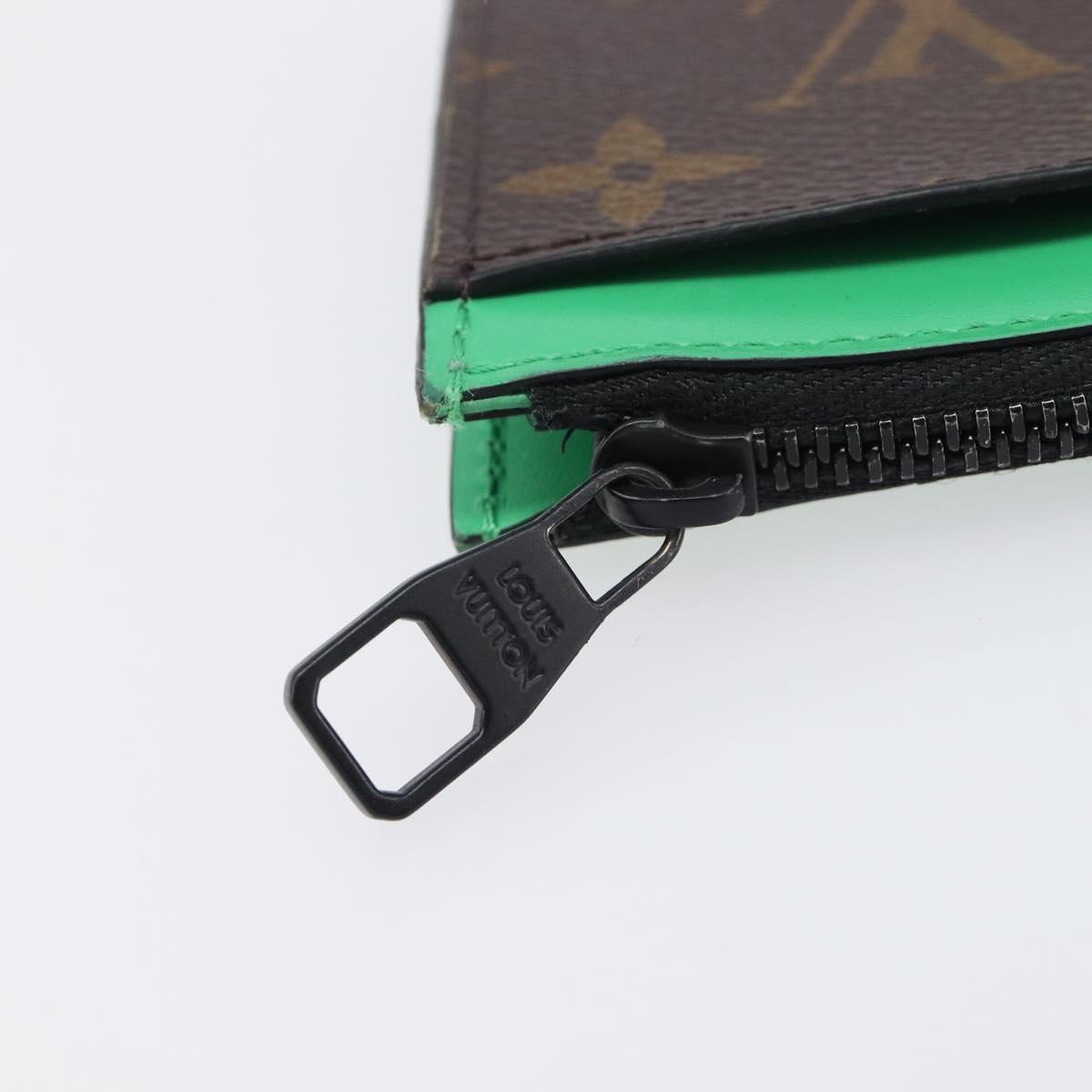 LOUIS VUITTON Monogram Macassar Coin Card Holder Green M82913 LV Auth 203665A