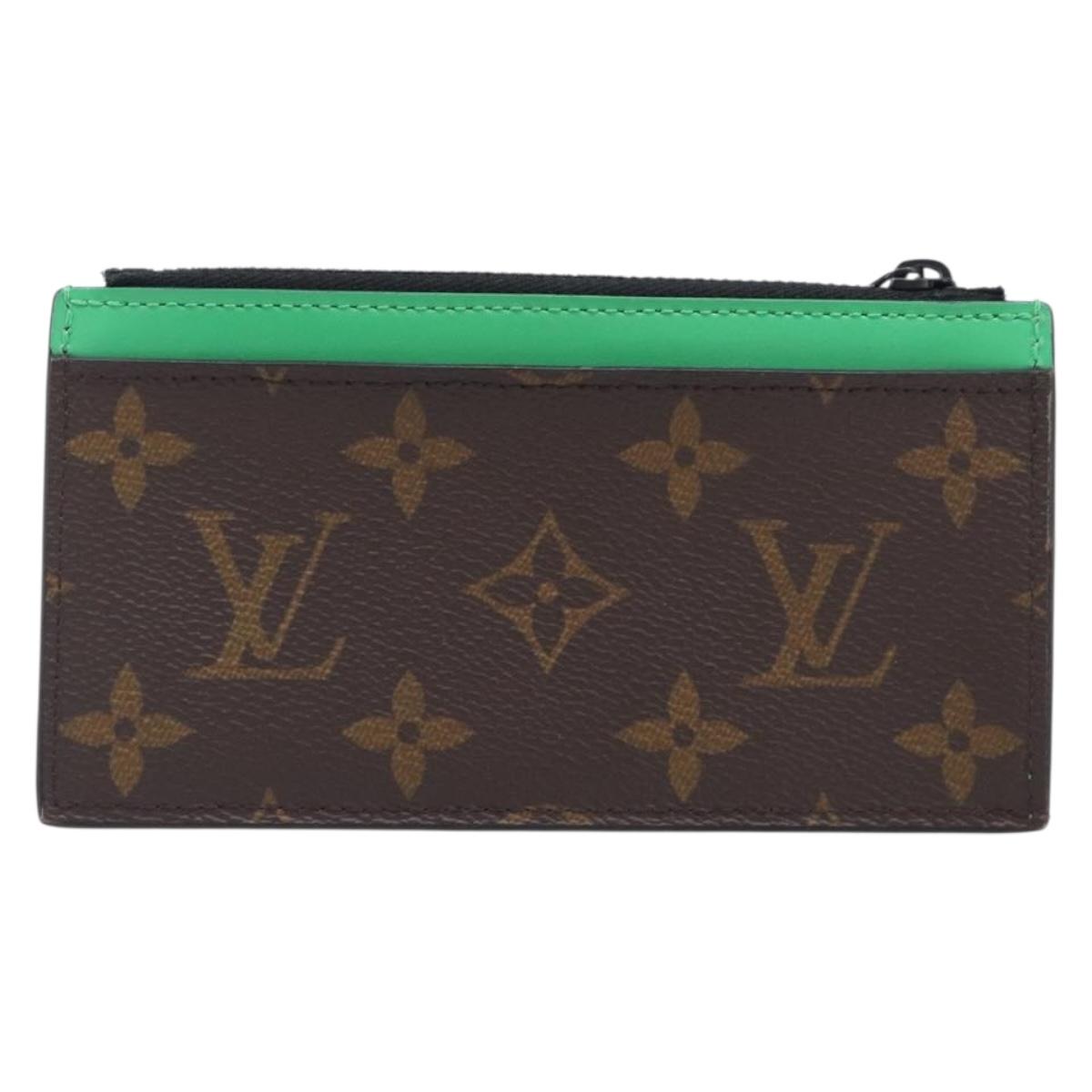 LOUIS VUITTON Monogram Macassar Coin Card Holder Green M82913 LV Auth 203665A