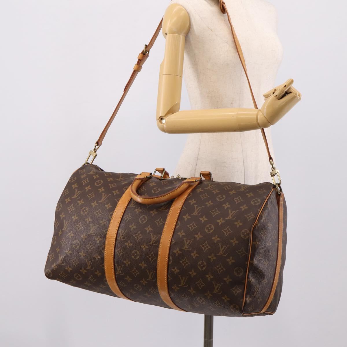 LOUIS VUITTON Monogram Keepall Bandouliere 50 Boston Bag M41416 LV Auth 203666V