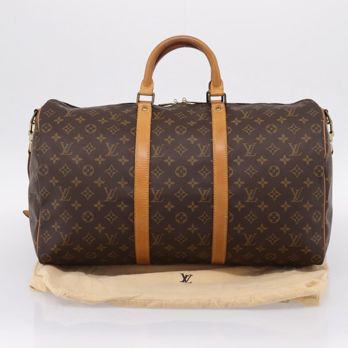 LOUIS VUITTON Monogram Keepall Bandouliere 50 Boston Bag M41416 LV Auth 203666V