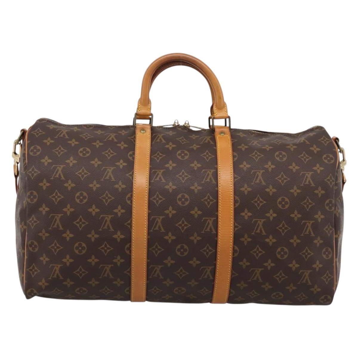 LOUIS VUITTON Monogram Keepall Bandouliere 50 Boston Bag M41416 LV Auth 203666V