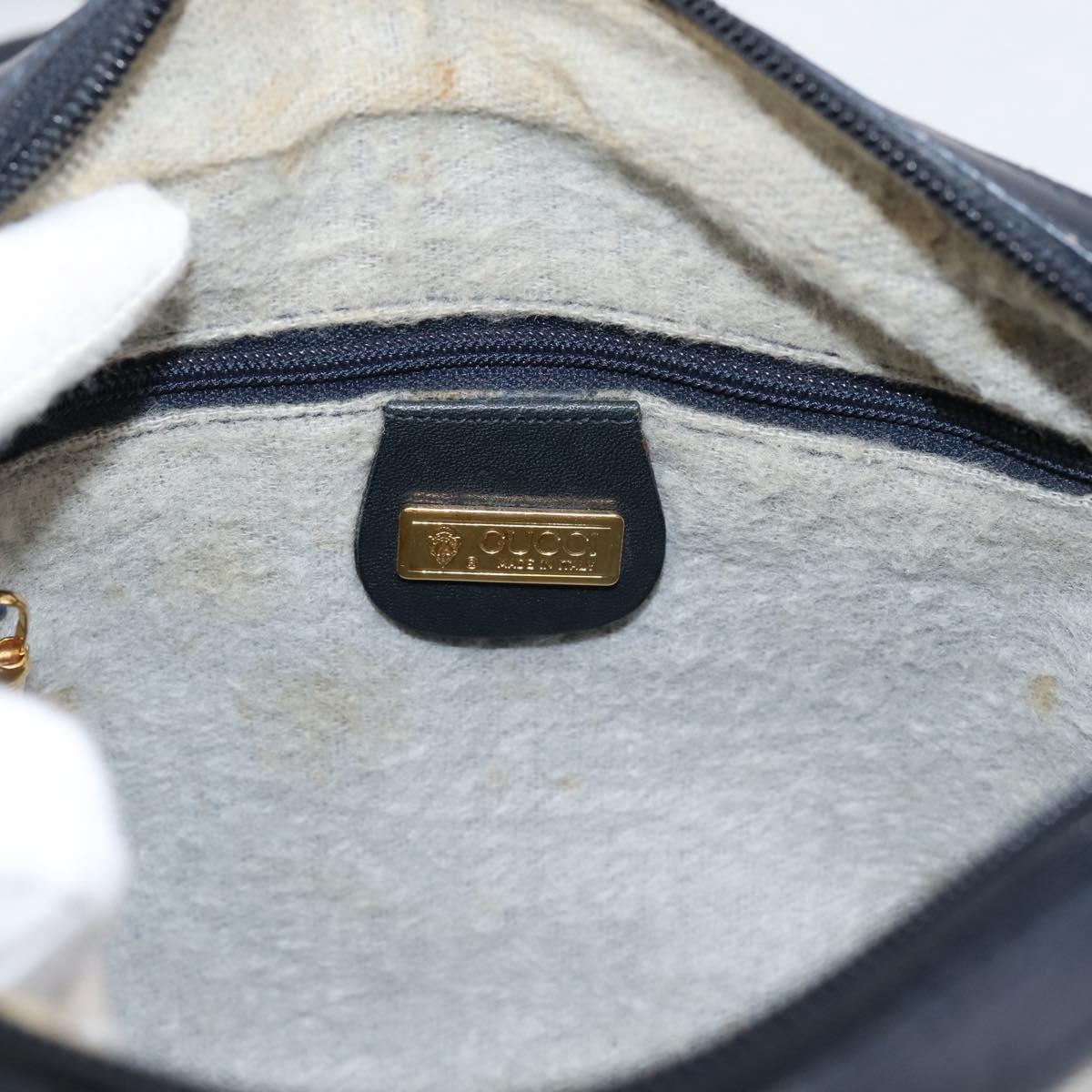 GUCCI GG Supreme Shoulder Bag PVC Navy Gold 007 39 0014 Auth 203669
