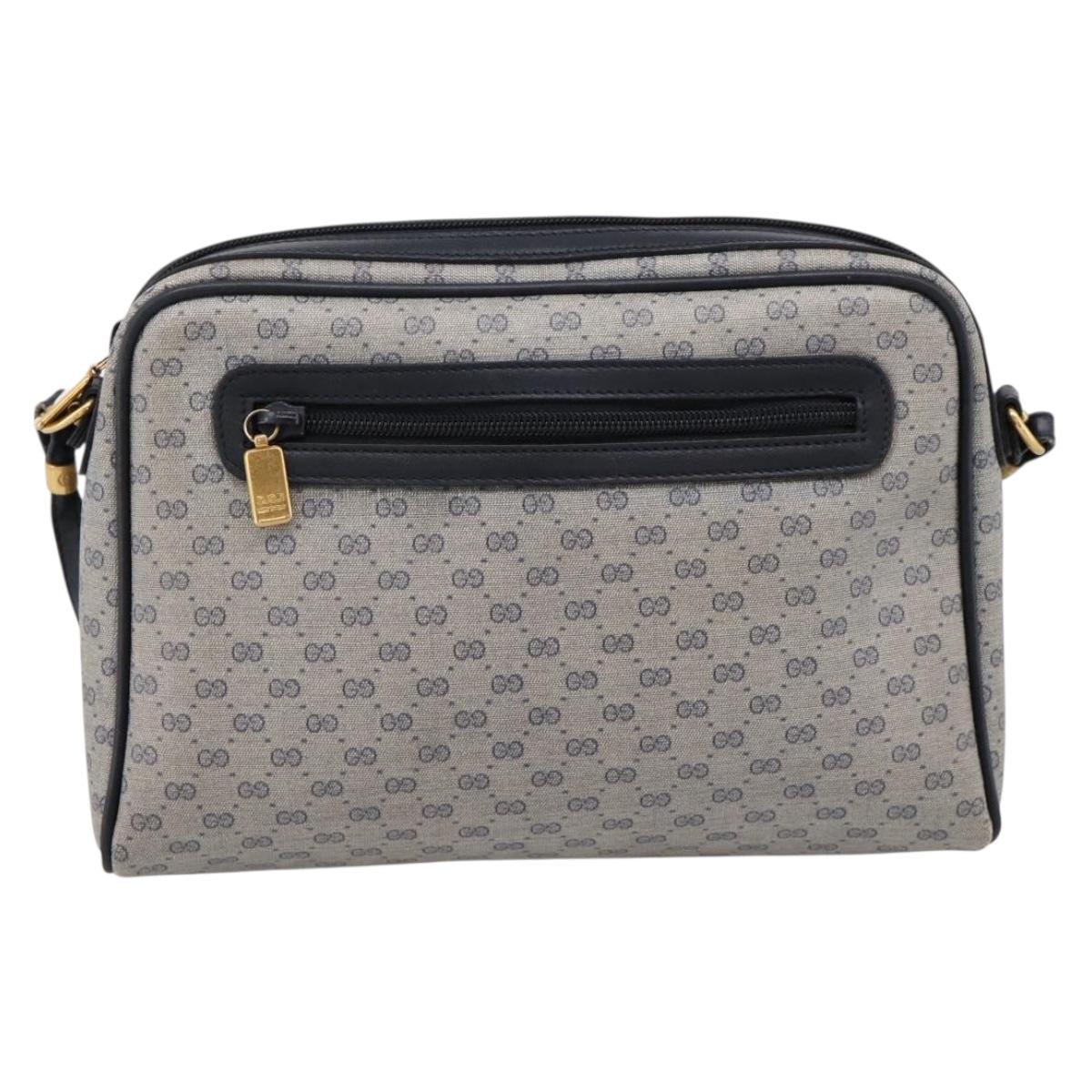 GUCCI GG Supreme Shoulder Bag PVC Navy Gold 007 39 0014 Auth 203669