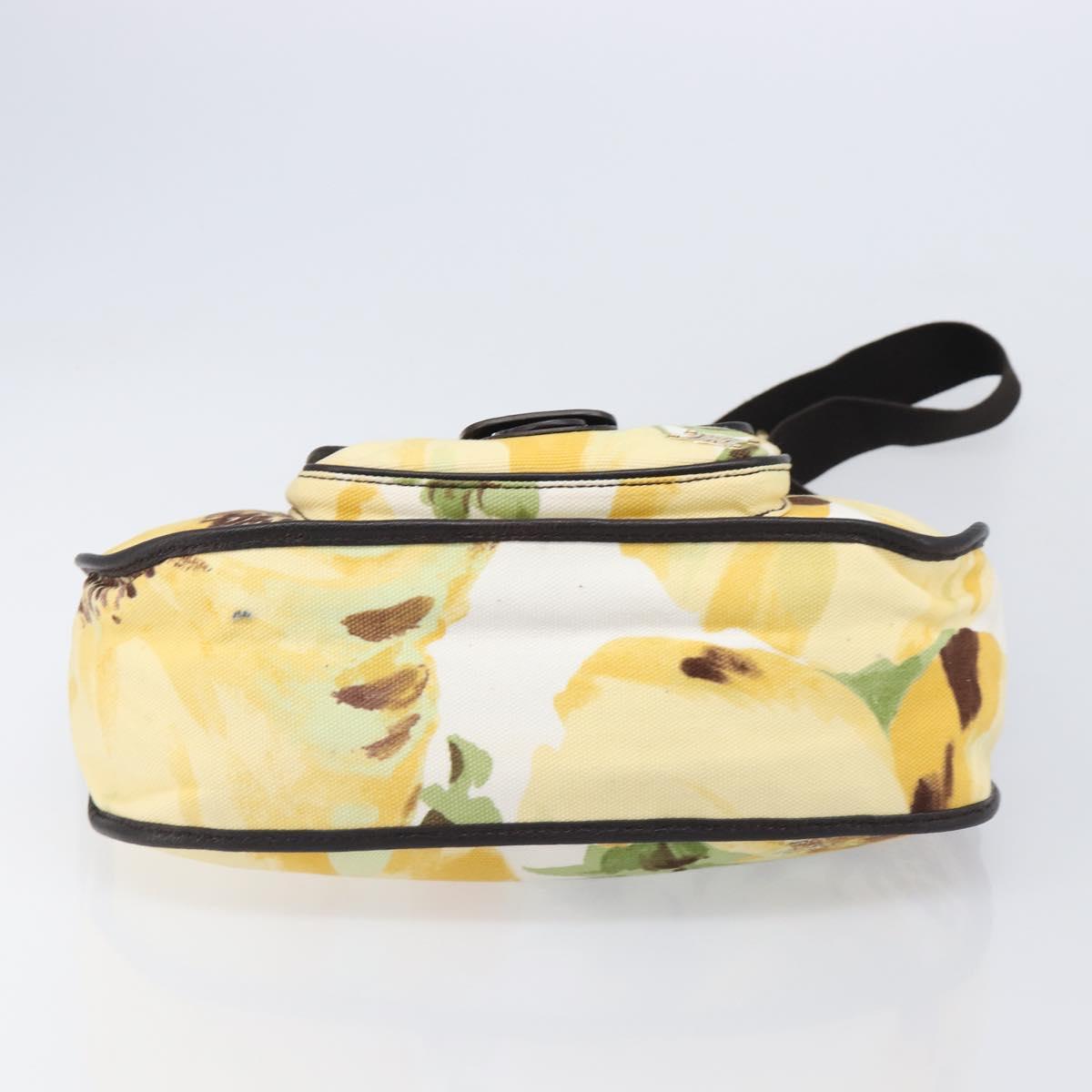 CELINE Shoulder Bag Canvas Yellow Gold Auth 203671A
