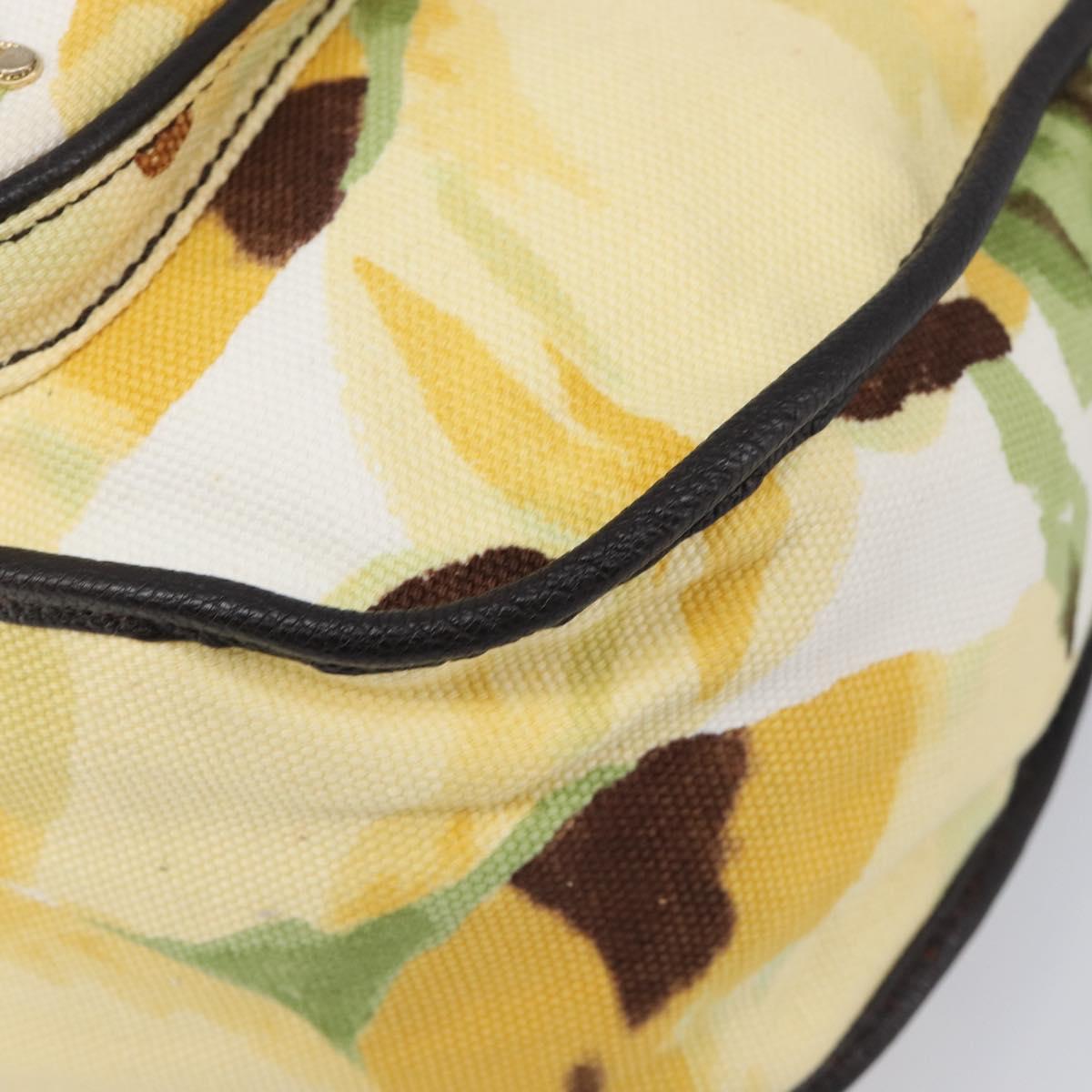 CELINE Shoulder Bag Canvas Yellow Gold Auth 203671A