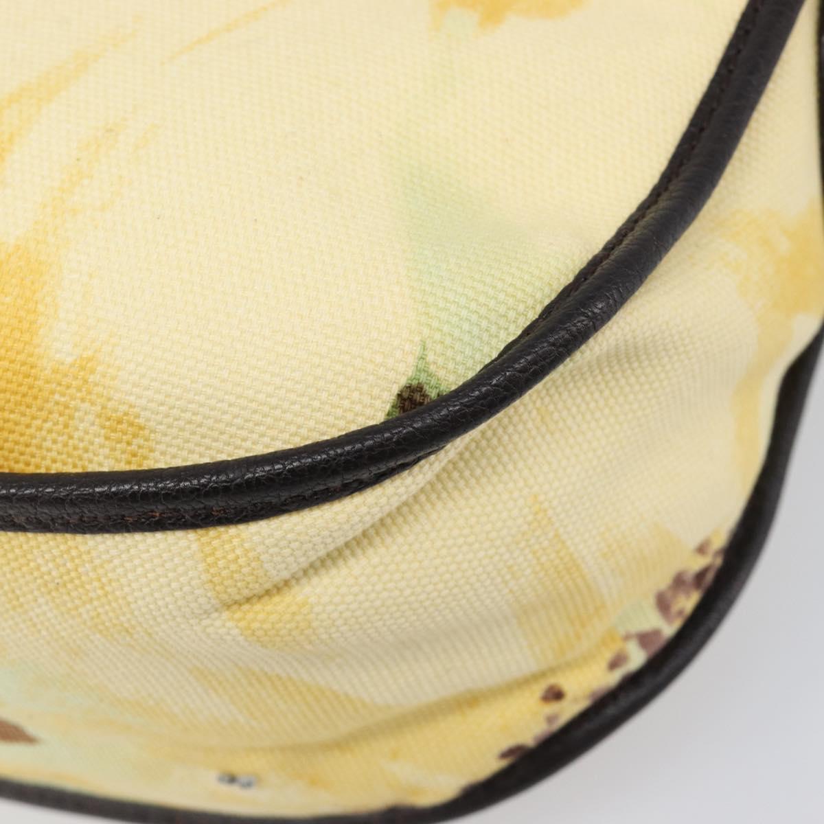 CELINE Shoulder Bag Canvas Yellow Gold Auth 203671A