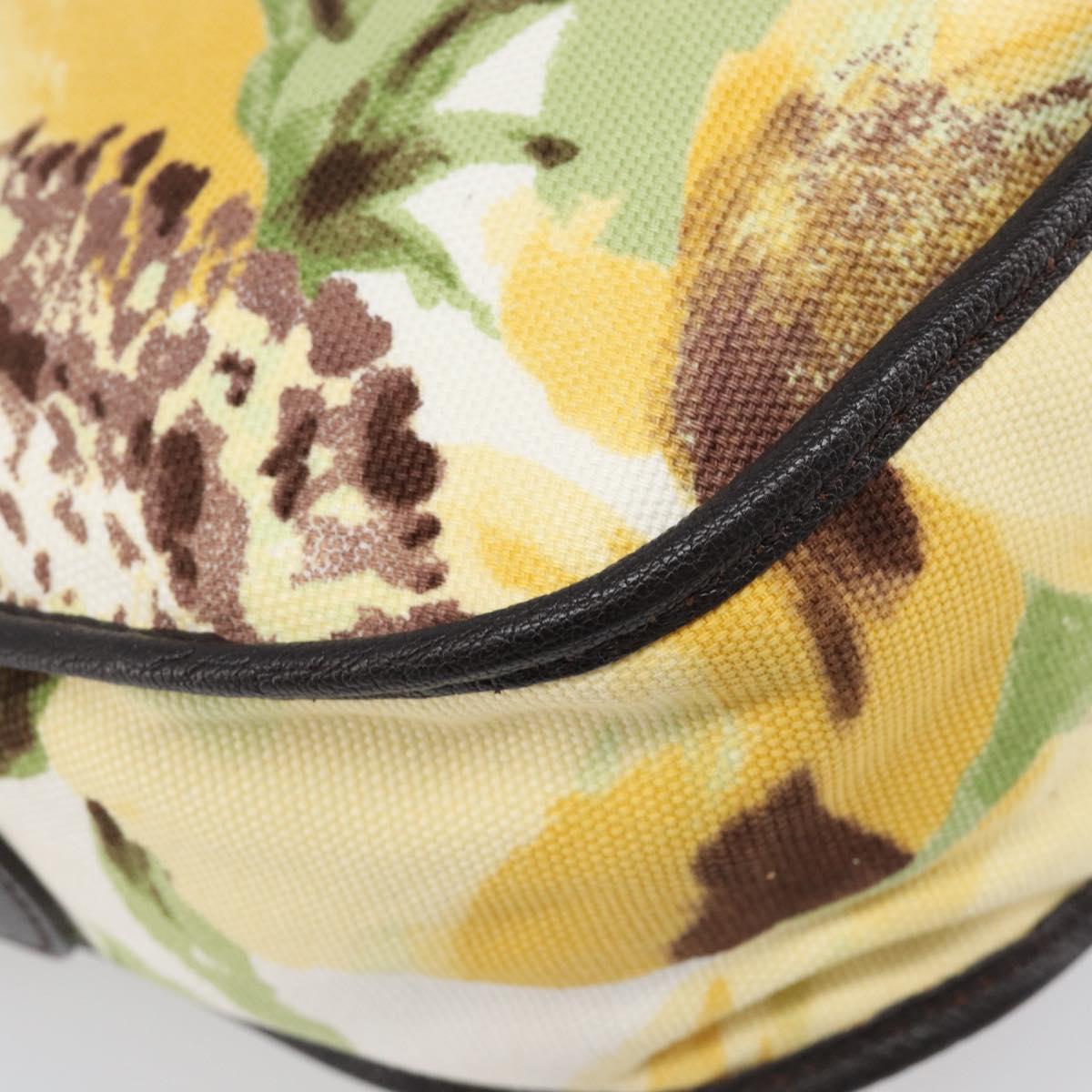 CELINE Shoulder Bag Canvas Yellow Gold Auth 203671A