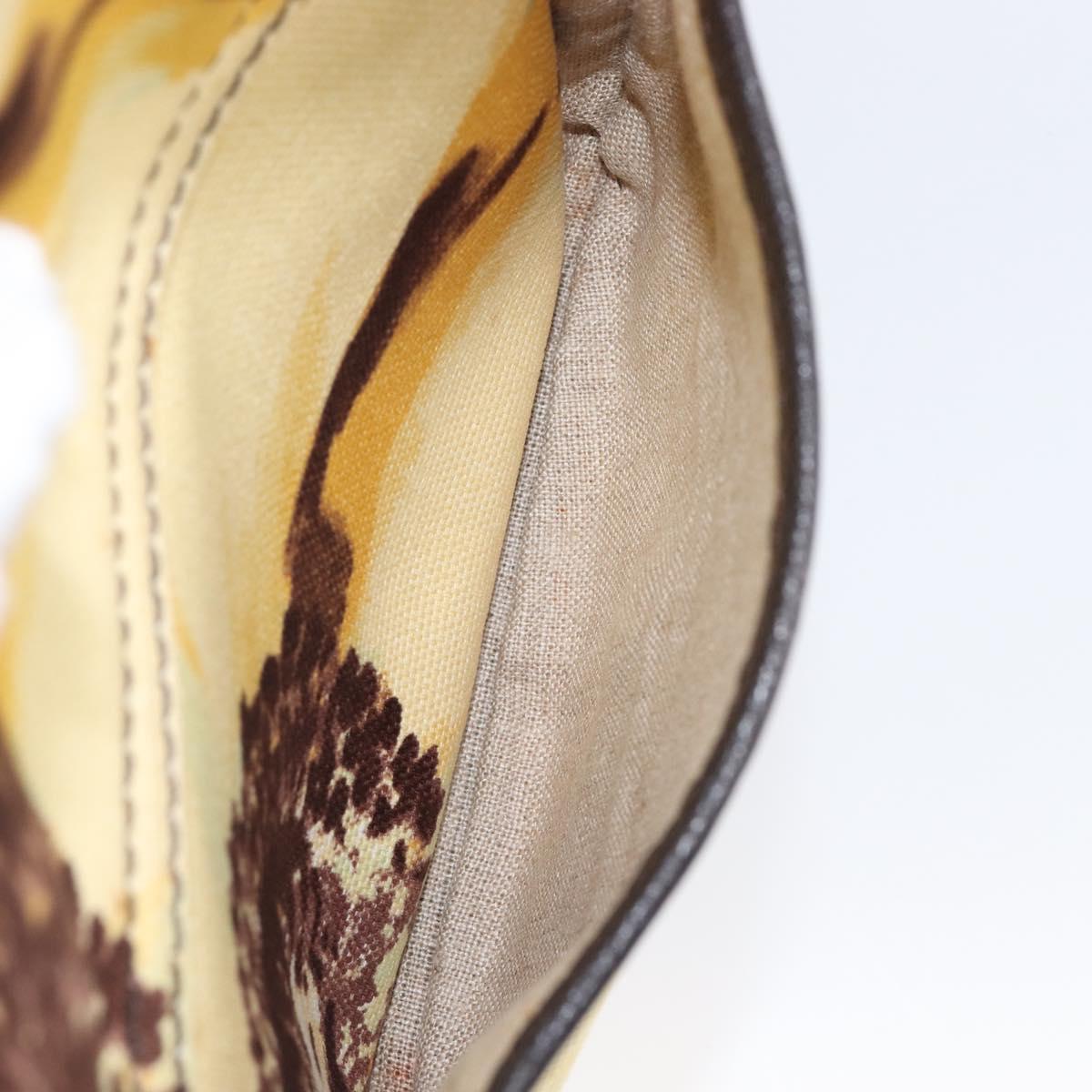 CELINE Shoulder Bag Canvas Yellow Gold Auth 203671A