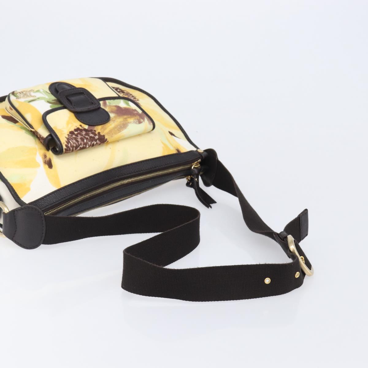 CELINE Shoulder Bag Canvas Yellow Gold Auth 203671A