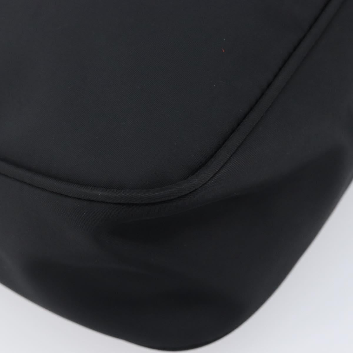 FENDI Shoulder Bag Nylon Black Silver Auth 203677A