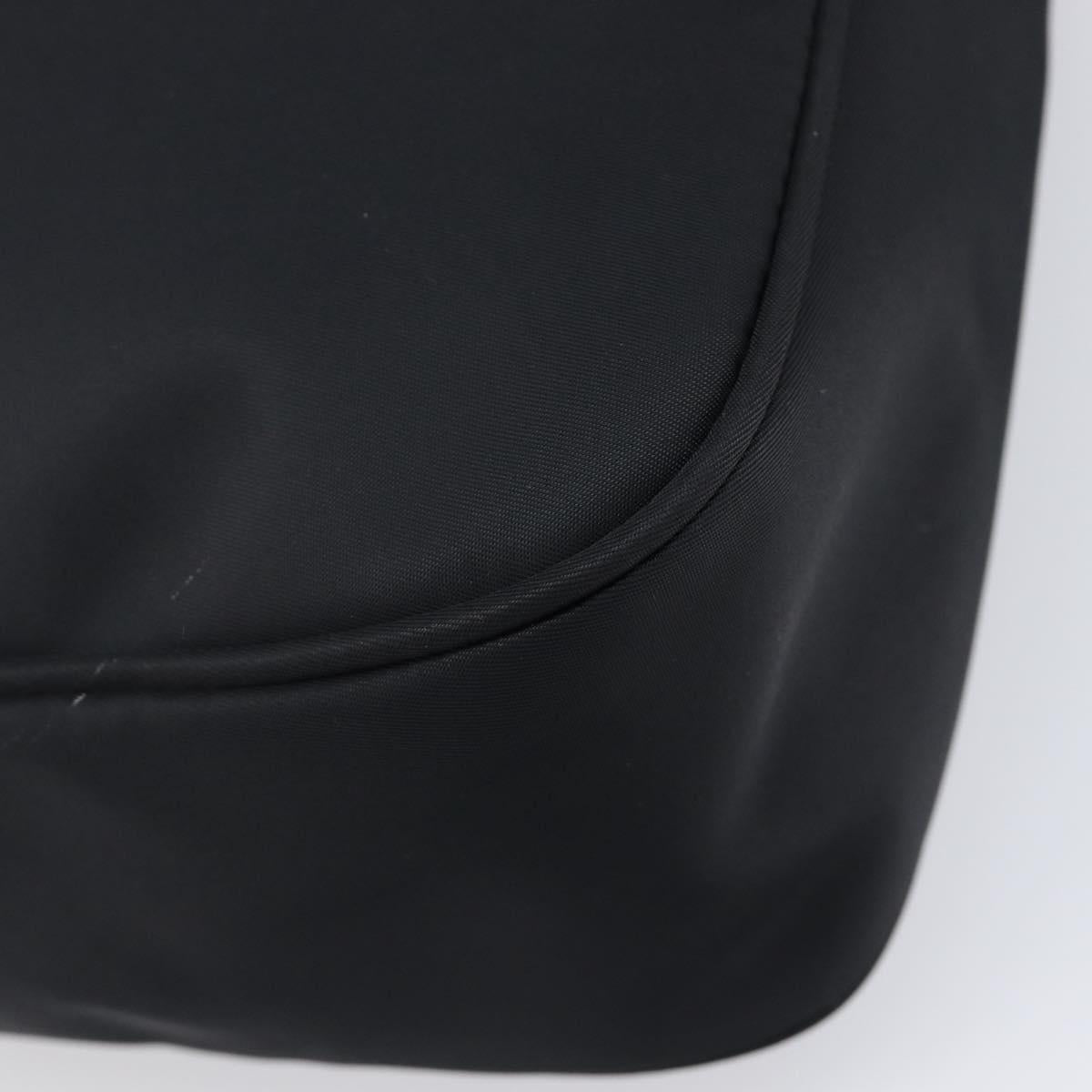 FENDI Shoulder Bag Nylon Black Silver Auth 203677A