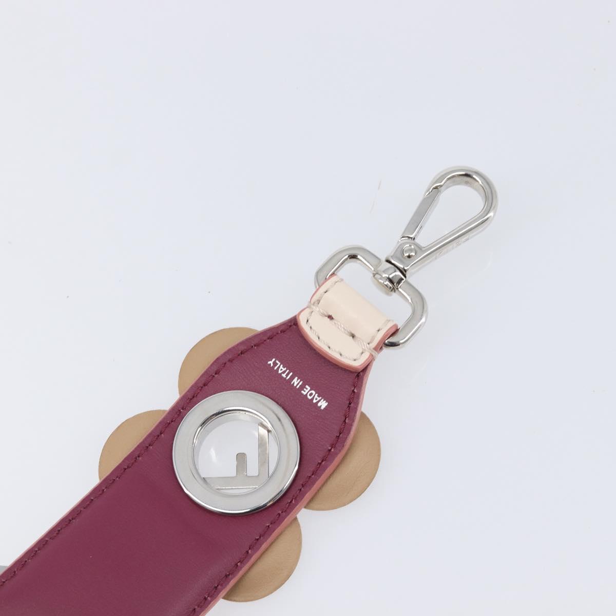 FENDI Strap Leather Beige Silver gold Auth 203680M