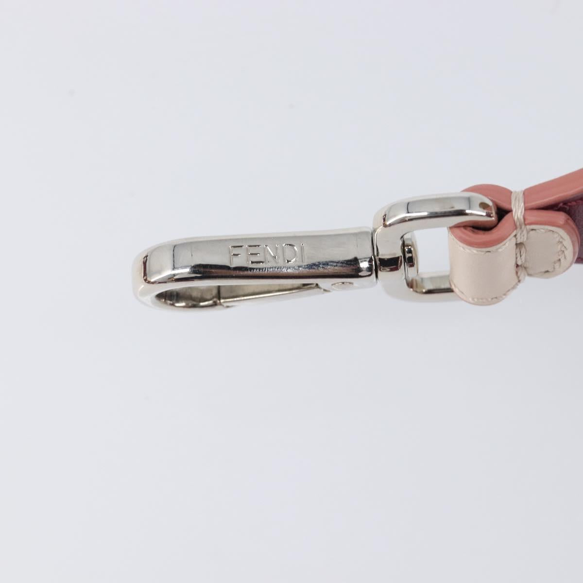FENDI Strap Leather Beige Silver gold Auth 203680M