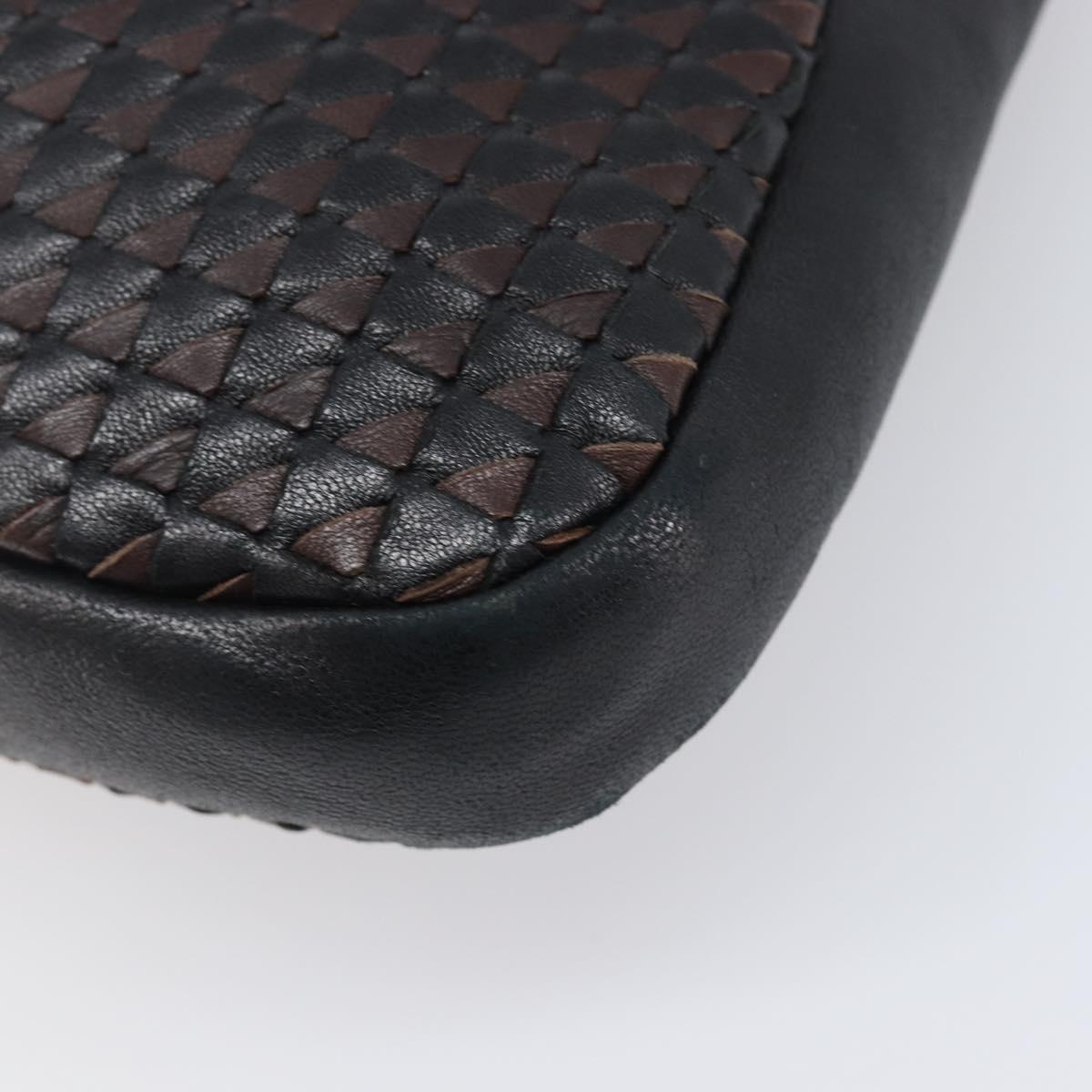 BOTTEGA VENETA INTRECCIATO Shoulder Bag Leather Outlet Black Auth 203682V