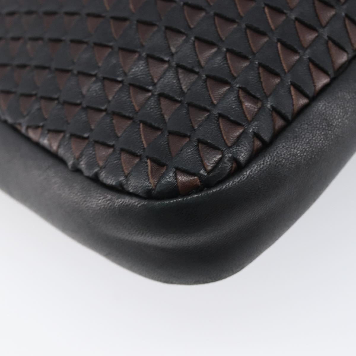 BOTTEGA VENETA INTRECCIATO Shoulder Bag Leather Outlet Black Auth 203682V