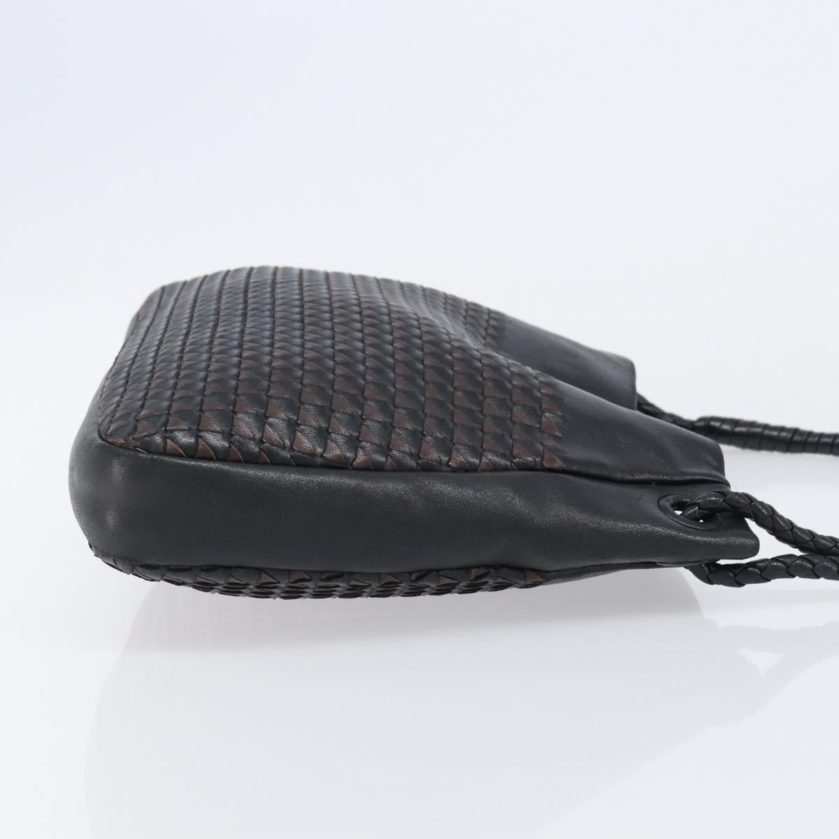 BOTTEGA VENETA INTRECCIATO Shoulder Bag Leather Outlet Black Auth 203682V