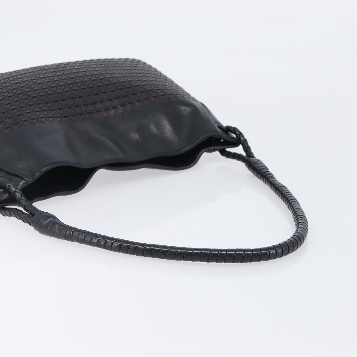 BOTTEGA VENETA INTRECCIATO Shoulder Bag Leather Outlet Black Auth 203682V