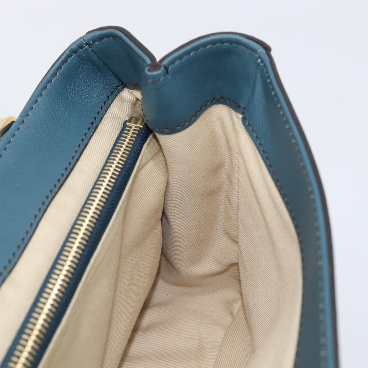 Chloe Shoulder Bag Leather 2way Navy Gold Auth 203685M